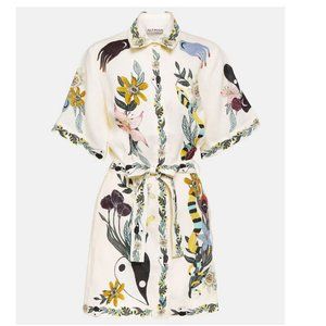 Alemais Meagan Floral Linen Belted Mini Dress - AUS 6 / US 2